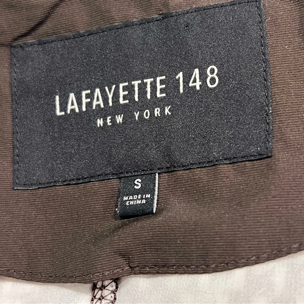 Lafayette 148 New York Elegant Brown and White Tweed Jacket Sz-S